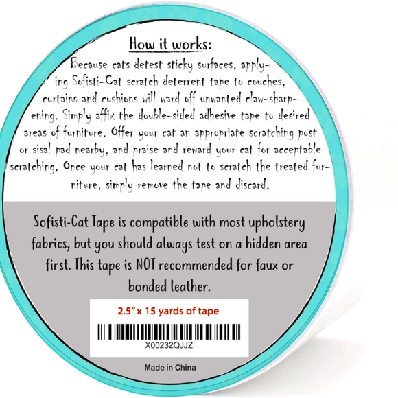 Sofisti-Cat Anti-Scratch Deterrent Tape - 2.5in×45ft roll - Picture 6 of 6